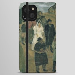 Russian Wedding, 1909 - Marc Chagall-Russian marriage records iPhone Wallet Case