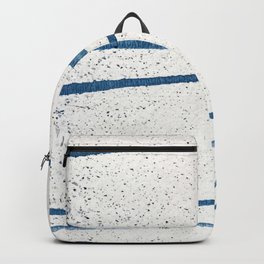 Parallel Universe [horizontal]: a pretty, minimal, abstract piece in lines of vibrant blue and white Backpack