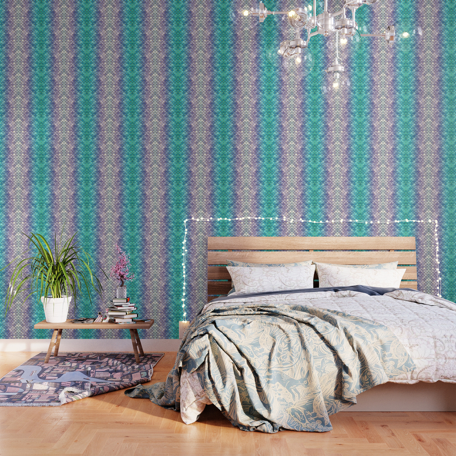 Pretty Mermaid Scales Wallpaper By Artlovepassion Society6