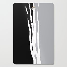 Abstract Line Art Black White Gray Grey Cutting Board