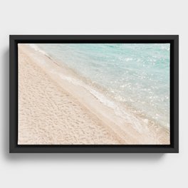 Ocean Print, Beach Sea Print, Aerial Beach Art Print, Minimalist Print, Beach Photography, Bondi Beach Framed Canvas