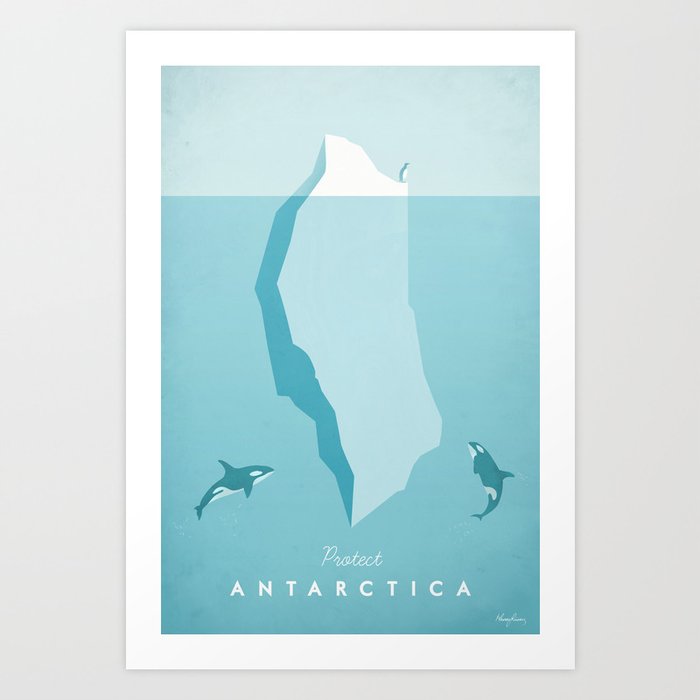 Vintage Travel Poster: Antarctica Art Print