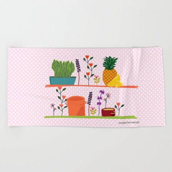 Happy shelf Beach Towel
