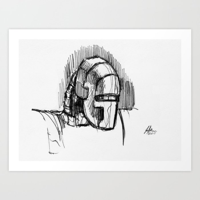 Warbot Sketch #068 Art Print