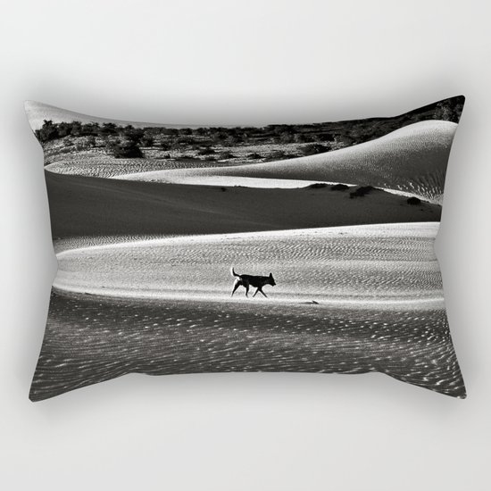 Walking alone through the desert of life Rectangular Pillow