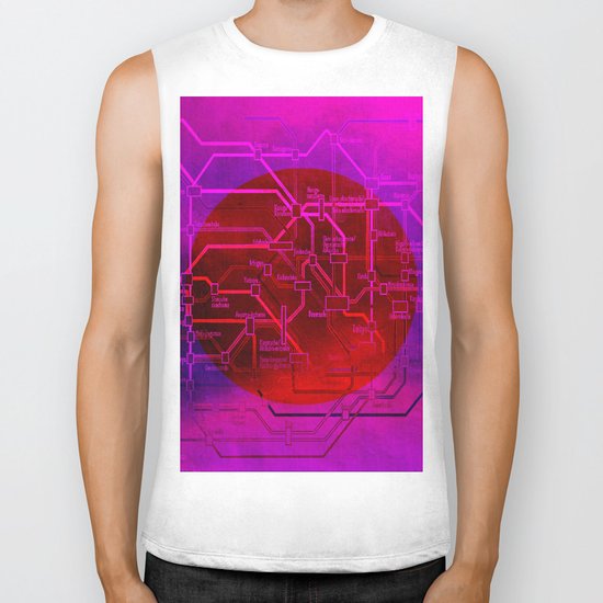 Tokyo Metro Map Biker Tank