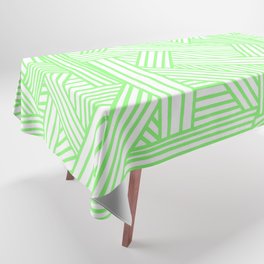Sketchy Abstract (Light Green & White Pattern) Tablecloth