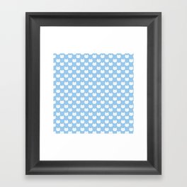 Kitty Dots in Blue Framed Art Print