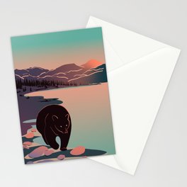 Mountain Bear - Sunset Stationery Cards
