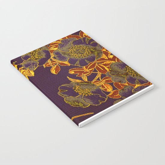 rich floral on purple Notebook