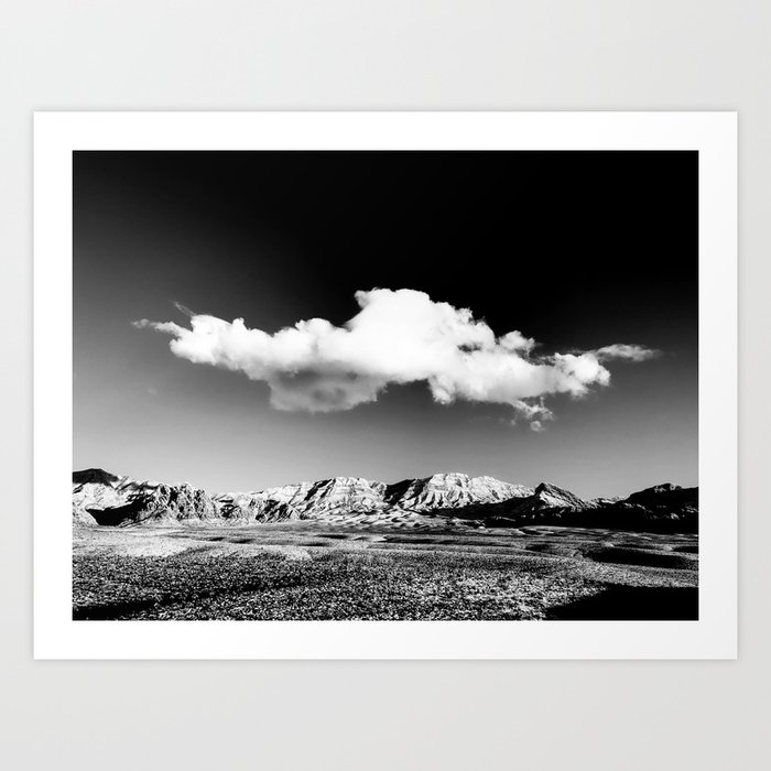 Black Sky Desert Landscape // Red Rock Canyon Las Vegas Nevada Mojave Mountain Range Art Print