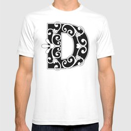 Letter D Scroll Initial T-shirt