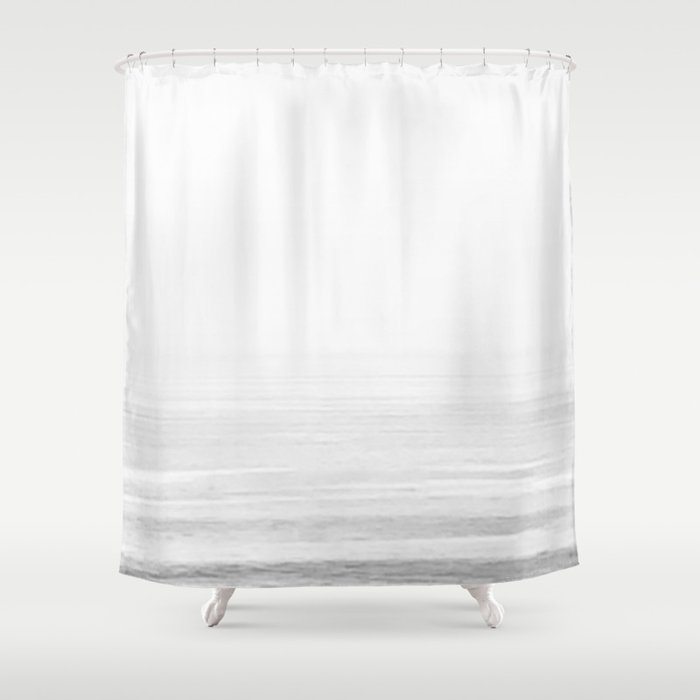 Washed Out Ocean Waves B&W // California Beach Surf Horizon Summer Sunrise Abstract Photograph Vibes Shower Curtain
