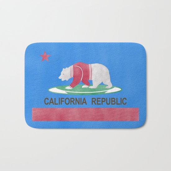 Polar Bear In California Bath Mat