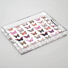 Pink Butterflies Acrylic Tray