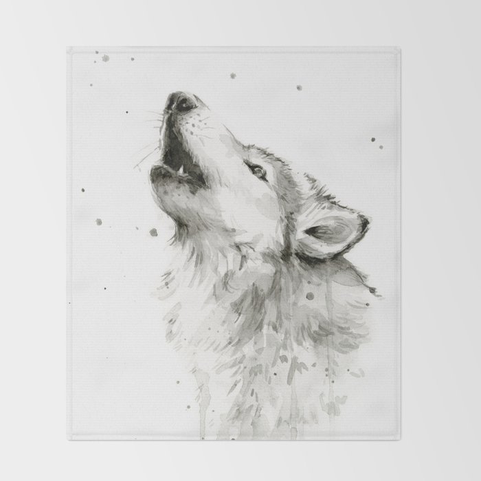 Wolf Howling Throw Blanket By Olechka Society6