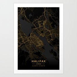 Halifax, Canada - Gold Art Print