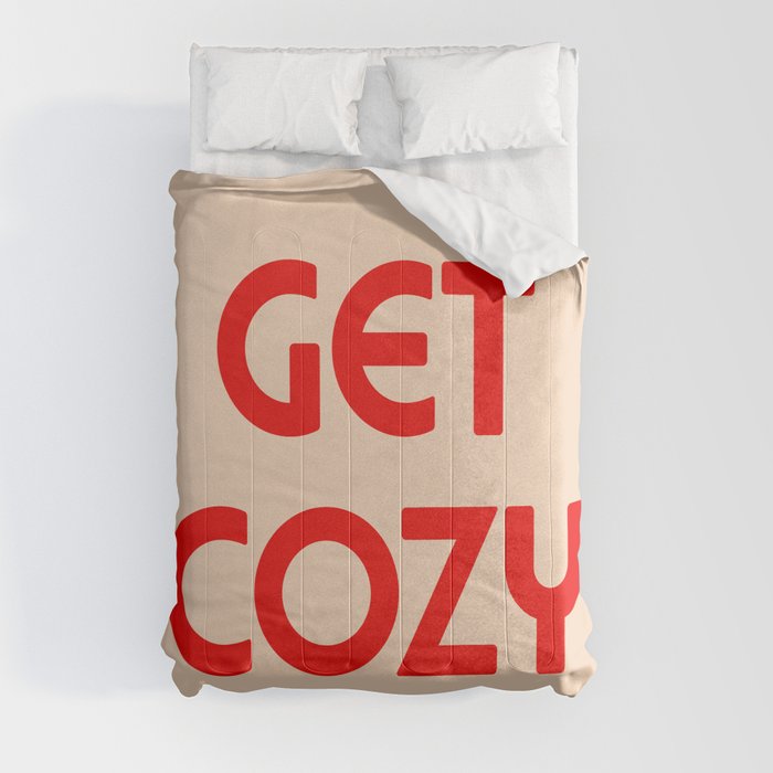 Get Cozy, White and Red Comforter