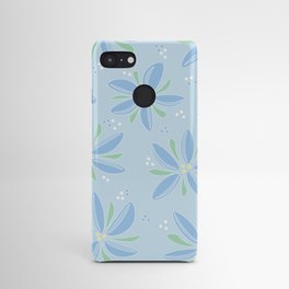 Abstract: Blue flowers on a blue background Android Case