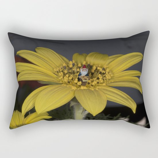 Gnome Flower Harvest Rectangular Pillow