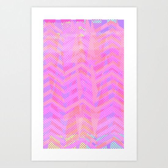 Neon Chevron Art Print