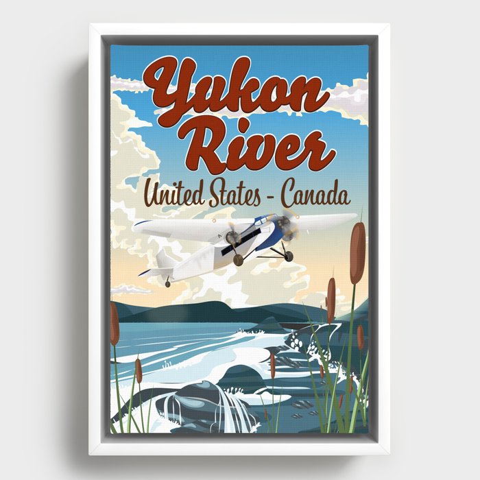 Yukon River United States Canada travel poster  Framed Canvas