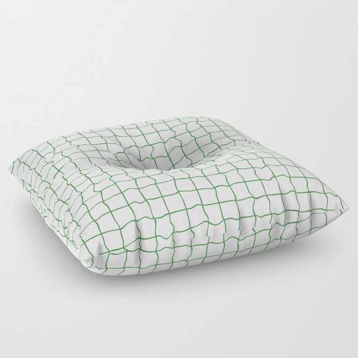Green minimal geometrical liquid square pattern Floor Pillow
