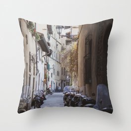Mopeds & Alleys  |  Travel Photography Throw Pillow