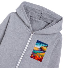 Floral dunes and the beach house Kids Zip Hoodie