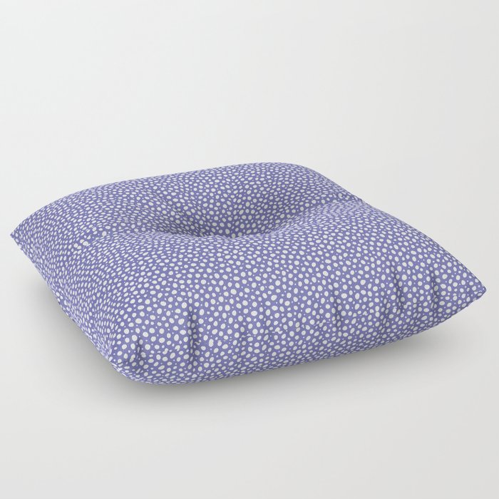 Small Tiny Purple and White Polka Dots Floor Pillow