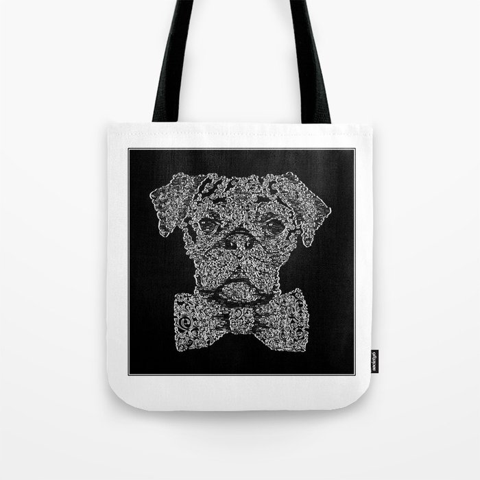SWIRLY DOG- A Boxer Hand Drawn With Love Tote Bag