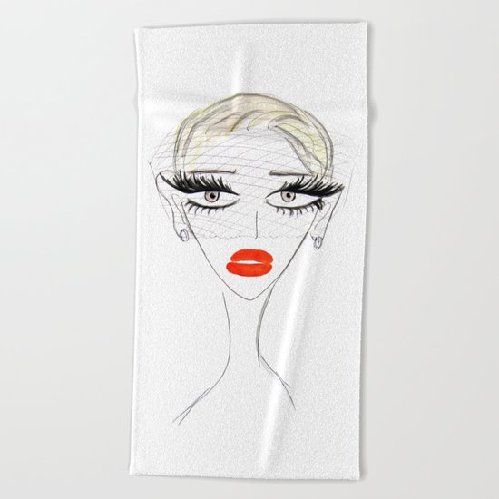 Retro Chic Beach Towel