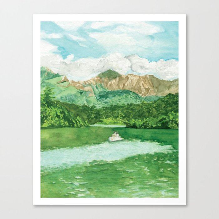 Kayaking Over Lake Canvas Print