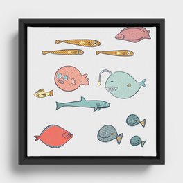 Silly fishes Framed Canvas