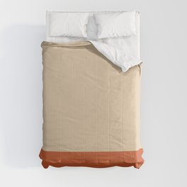 Minimalist Color Block Solid in Mid Mod Beige and Orange Comforter