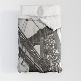 Manhattan Bridge Black and White | New York City | Travel Photography Comforter