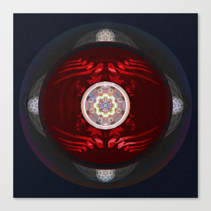 Red Root Chakra Meditation Mandala Sacred Geometry Art Print Canvas Print