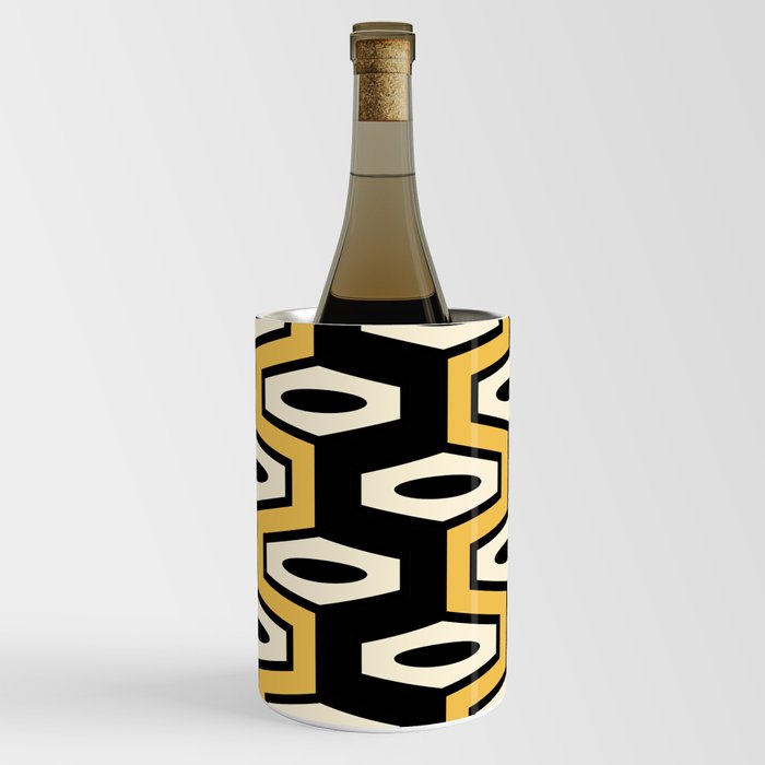 Atomic Geometric Pattern 250 Black and Yellow Wine Chiller