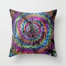 Psychedelic Mushroom Throw Pillow