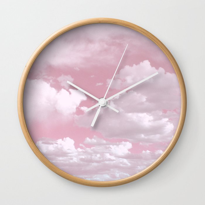 Clouds in a Pink Sky Wall Clock