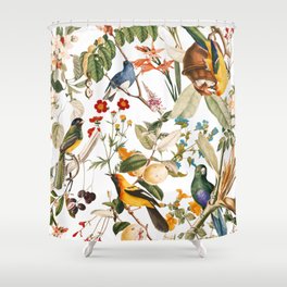 Floral and Birds XXXII Shower Curtain