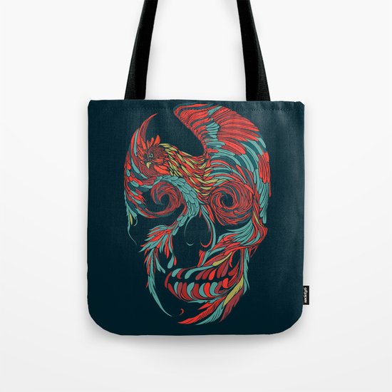 Rooster Skull Tote Bag