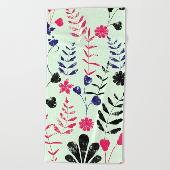 Floral Pattern Beach Towel