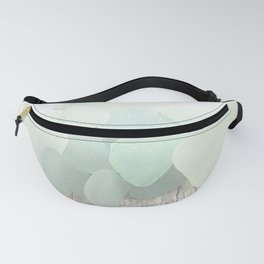 Pastel Pale Turquoise Sea Glass Faded Sea Foam Colors on White Weathered Wood - Photo 4 of 8 Fanny Pack