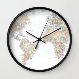 Clear World Map Wall Clock