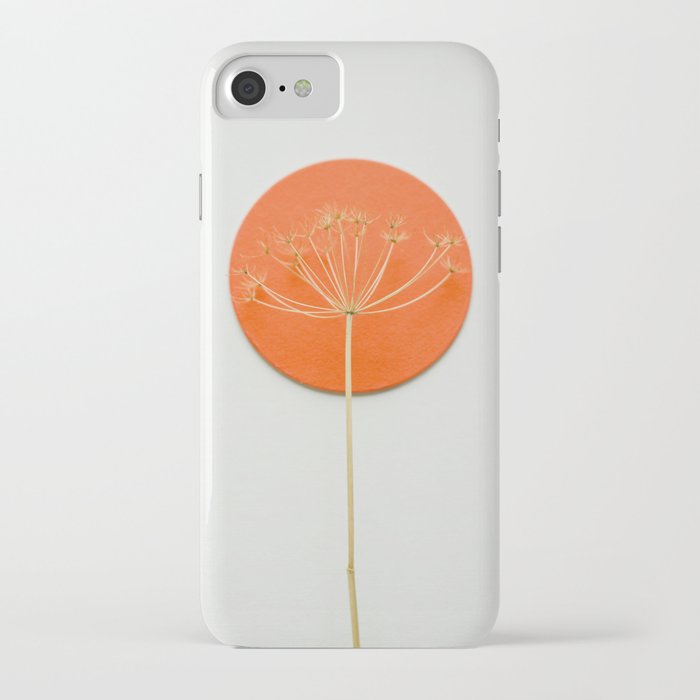 Orange circle and dried flower iPhone Case