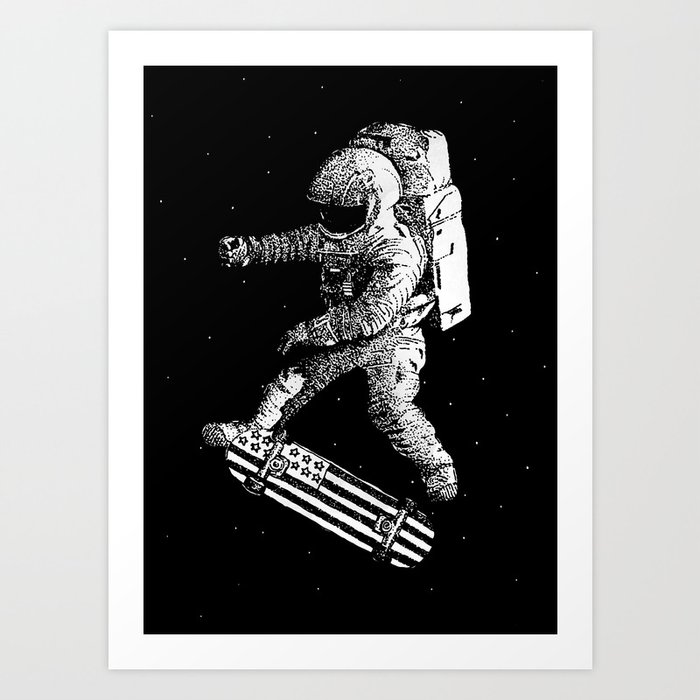 Discover the motif KICKFLIP IN SPACE by Robert Farkas as a print at TOPPOSTER