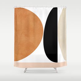 mid century geometric pastel shapes Shower Curtain