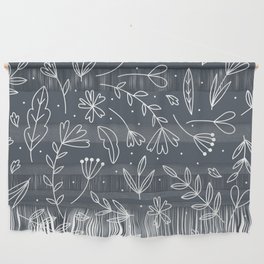 floral pattern with hand drawn flowers, leaves and branches Wall Hanging