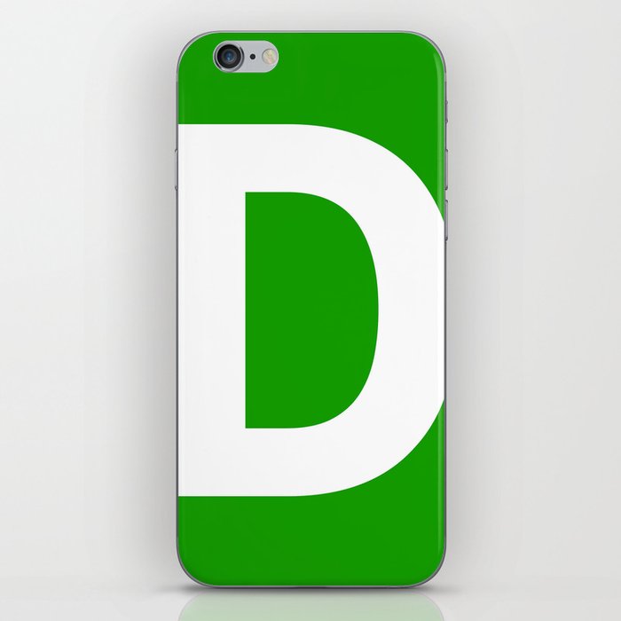 Letter D (White & Green) iPhone Skin